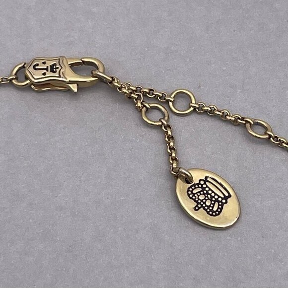 Juicy Couture Peace Sign Pendant Necklace Gold Silver Tone 16 to 18.5 - Picture 5 of 6